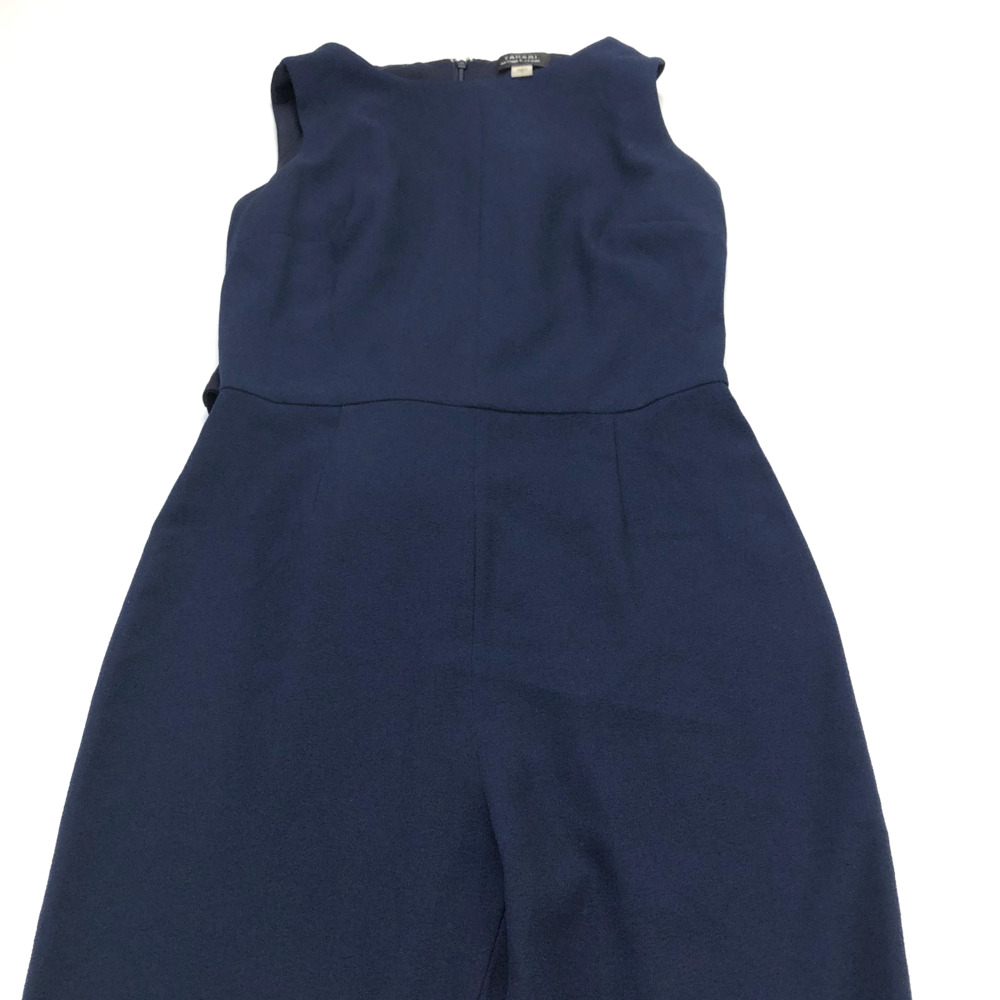 Tahari ASL Blue Sleeveless Wide Leg Jumpsuit Women’s Size 6 Career Minimalist